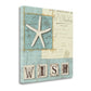 HomeRoots 20" Blue Vintage Inspired Beach Journal Giclee Print on Gallery Wrap Canvas Wall Art