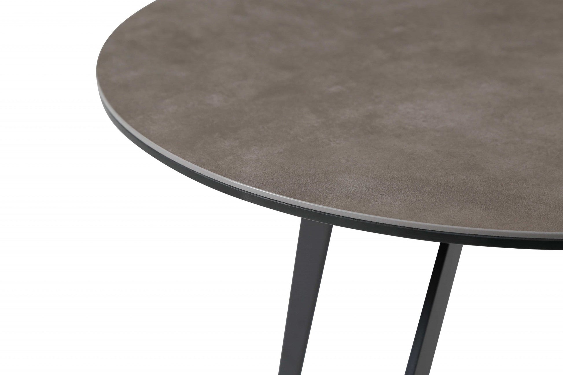 HomeRoots 20" Ceramic Tile Round End Table With Black and Gray Finish