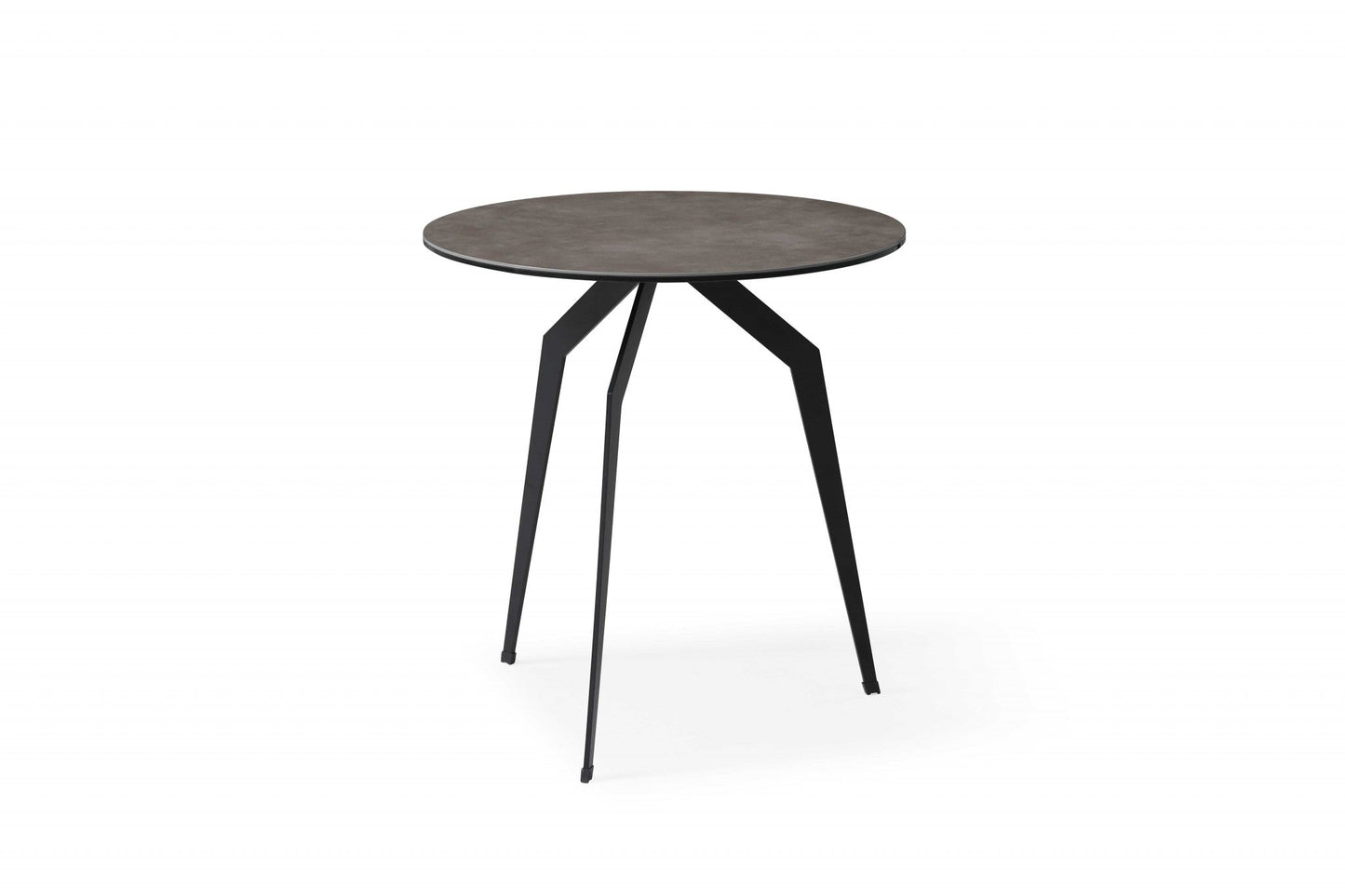HomeRoots 20" Ceramic Tile Round End Table With Black and Gray Finish