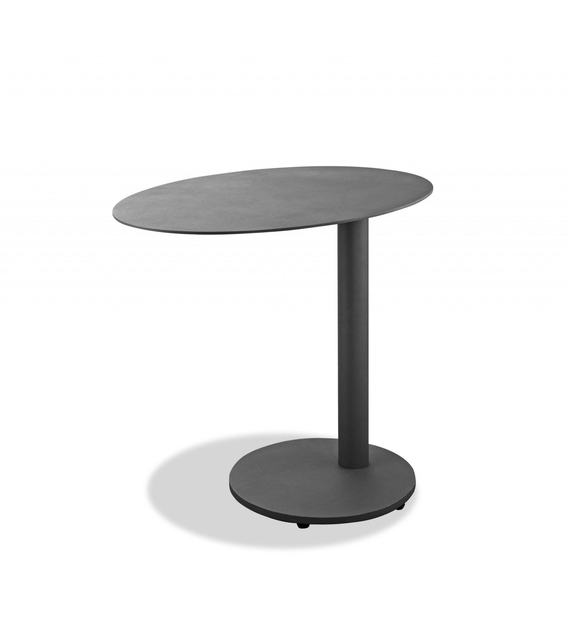 HomeRoots 20" Ceramic Tile Round End Table in Gray Finish