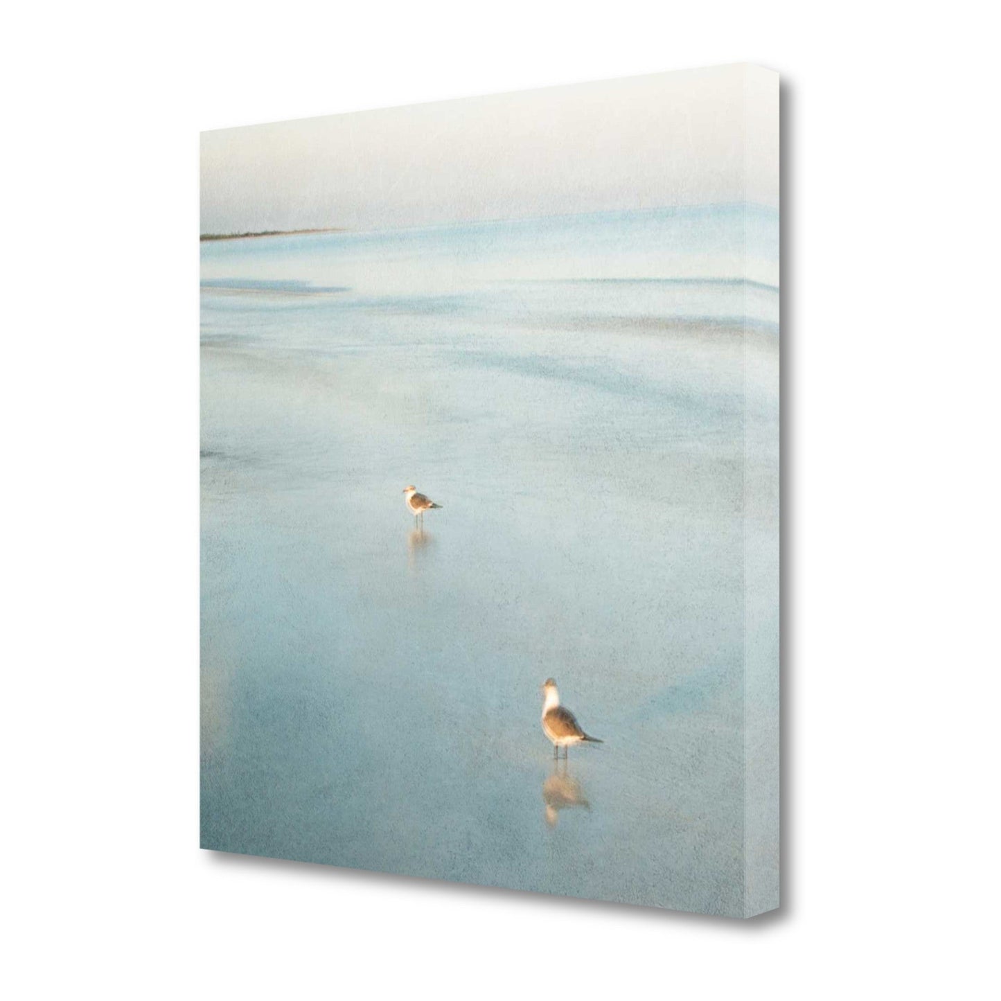 HomeRoots 20" Coastal Two Seagulls on the Beach Giclee Wrap Canvas Wall Art