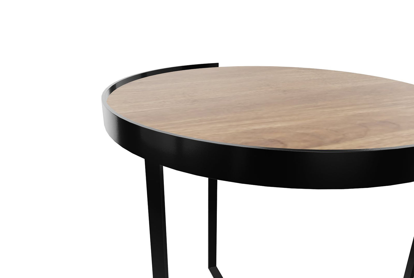 HomeRoots 20" Contempo Brown and Black Round Wood Tri Leg End Table