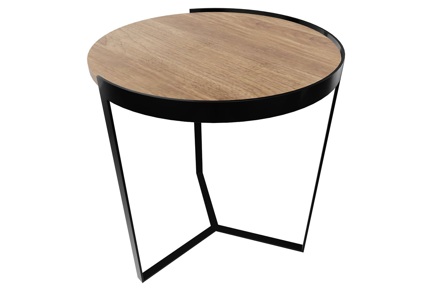 HomeRoots 20" Contempo Brown and Black Round Wood Tri Leg End Table