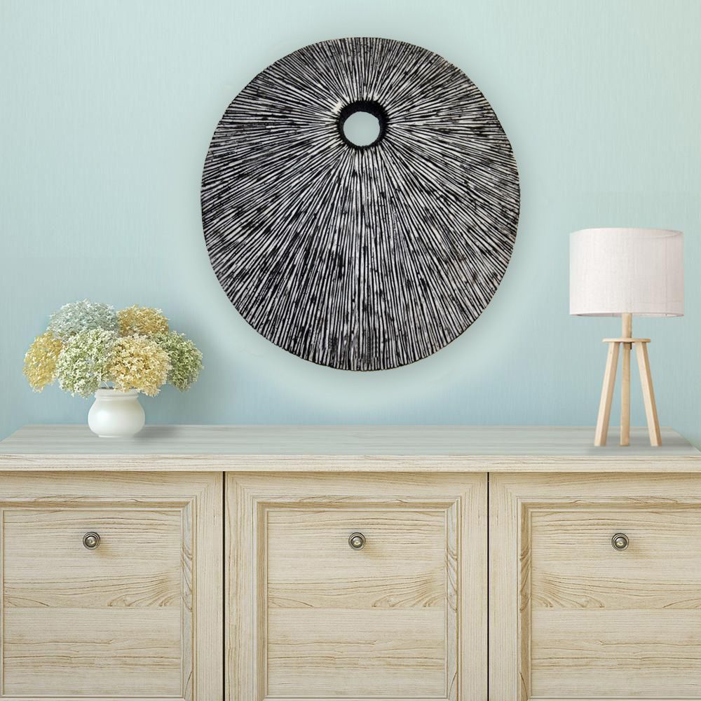 HomeRoots 20 Contemporary Grey Round Wall Art