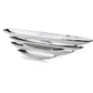HomeRoots 20" Contemporary Short Boat Tray With Shiny Silver Finish