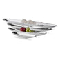 HomeRoots 20" Contemporary Short Boat Tray With Shiny Silver Finish