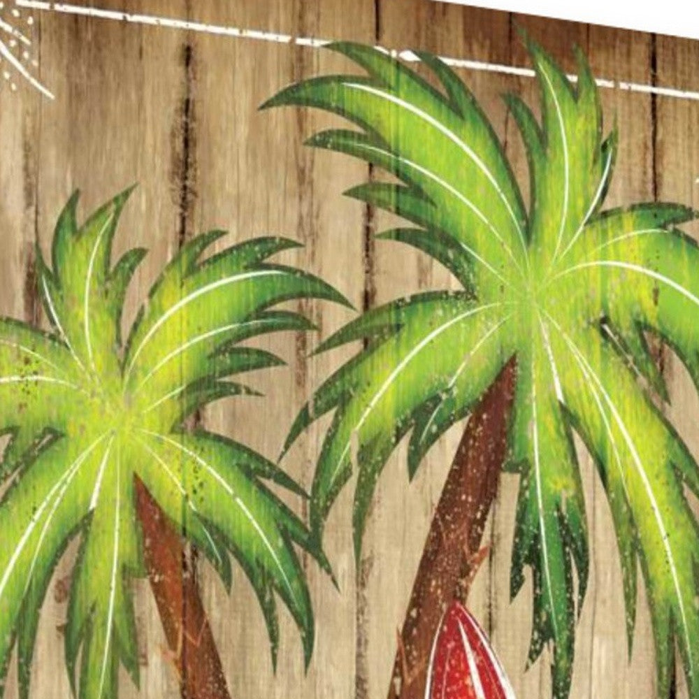 HomeRoots 20" Faux Wooden Beach Signboard Giclee Wrap Canvas Wall Art
