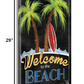 HomeRoots 20" Faux Wooden Black Beach Signboard Giclee Wrap Canvas Wall Art