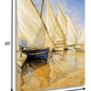 HomeRoots 20" Fleet of Boats with Open White Sails Giclee Wrap Canvas Wall Art