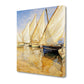 HomeRoots 20" Fleet of Boats with Open White Sails Giclee Wrap Canvas Wall Art