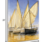 HomeRoots 20" Fleet of Boats with Royal White Sails Giclee Wrap Canvas Wall Art