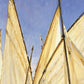 HomeRoots 20" Fleet of Boats with Royal White Sails Giclee Wrap Canvas Wall Art