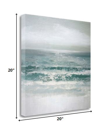 HomeRoots 20" Gushing Ocean Waves Giclee Wrap Canvas Wall Art