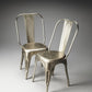 HomeRoots 20" Iron Side Chair in Silver Finish