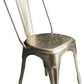HomeRoots 20" Iron Side Chair in Silver Finish