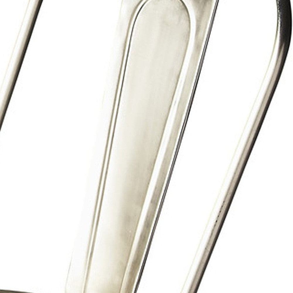 HomeRoots 20" Iron Side Chair in Silver Finish