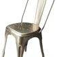 HomeRoots 20" Iron Side Chair in Silver Finish