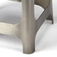 HomeRoots 20" Leather And Iron Backless Bar Chair With Footrest in Brown and Silver Finish