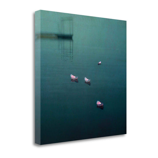 HomeRoots 20" Little Boat Lanterns in Water Giclee Wrap Canvas Wall Art