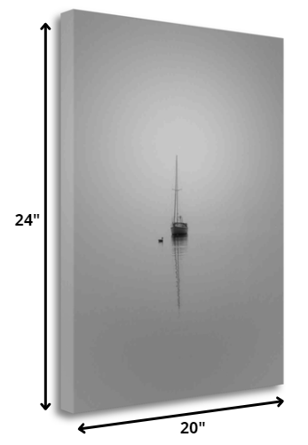 HomeRoots 20" Lonely Fishing Boat 1 Giclee Wrap Canvas Wall Art