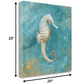HomeRoots 20" Majestic Seahorse in the Deep Blue Giclee Wrap Canvas Wall Art