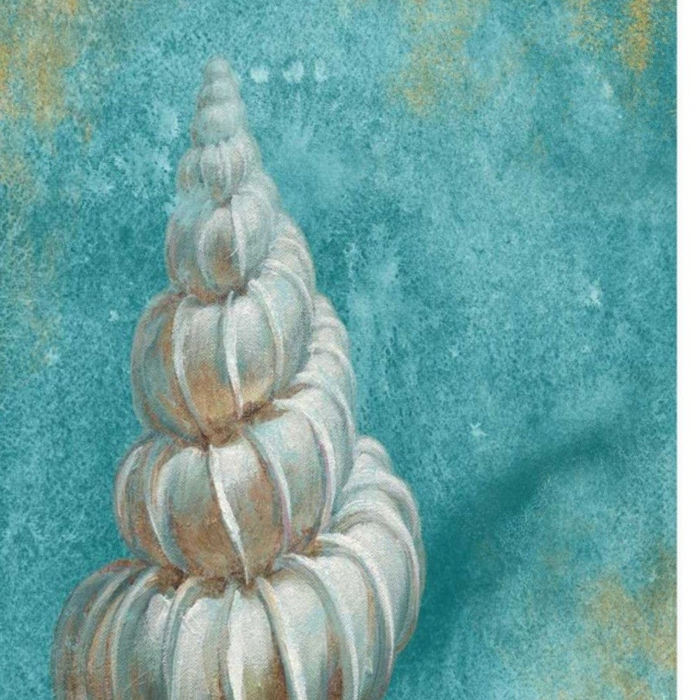 HomeRoots 20" Majestic Seashell in the Bright Blue Sea Giclee Wrap Canvas Wall Art