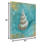 HomeRoots 20" Majestic Seashell in the Bright Blue Sea Giclee Wrap Canvas Wall Art