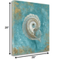 HomeRoots 20" Majestic Seashell in the Deep Blue Sea Giclee Wrap Canvas Wall Art