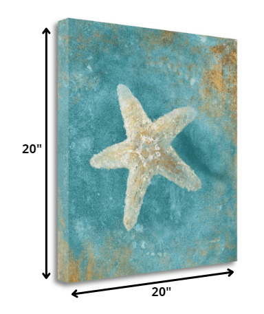 HomeRoots 20" Majestic Starfish in the Deep Blue Sea Giclee Wrap Canvas Wall Art