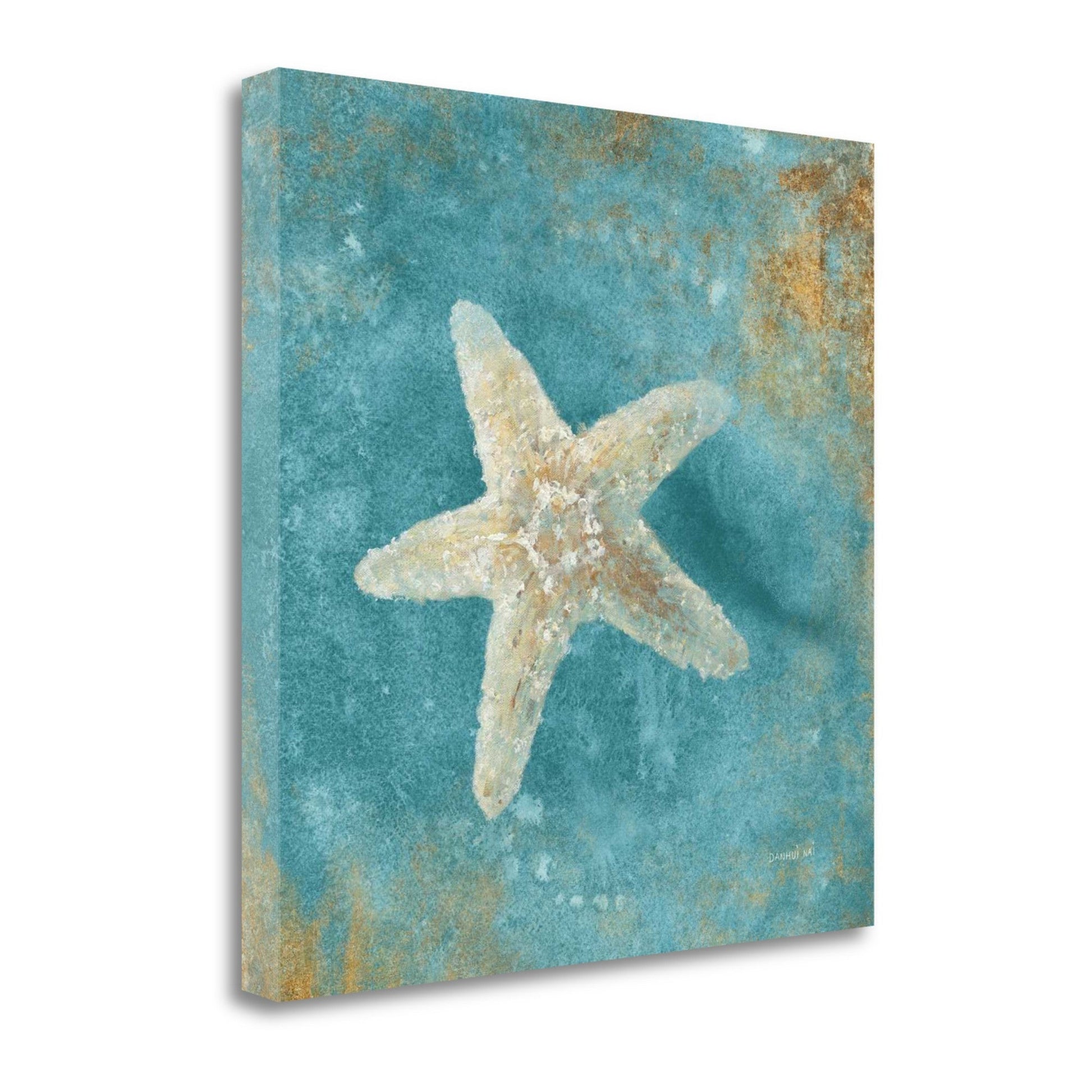 HomeRoots 20" Majestic Starfish in the Deep Blue Sea Giclee Wrap Canvas Wall Art