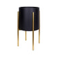 HomeRoots 20" Metal Round End Table in Gold And Black Finish