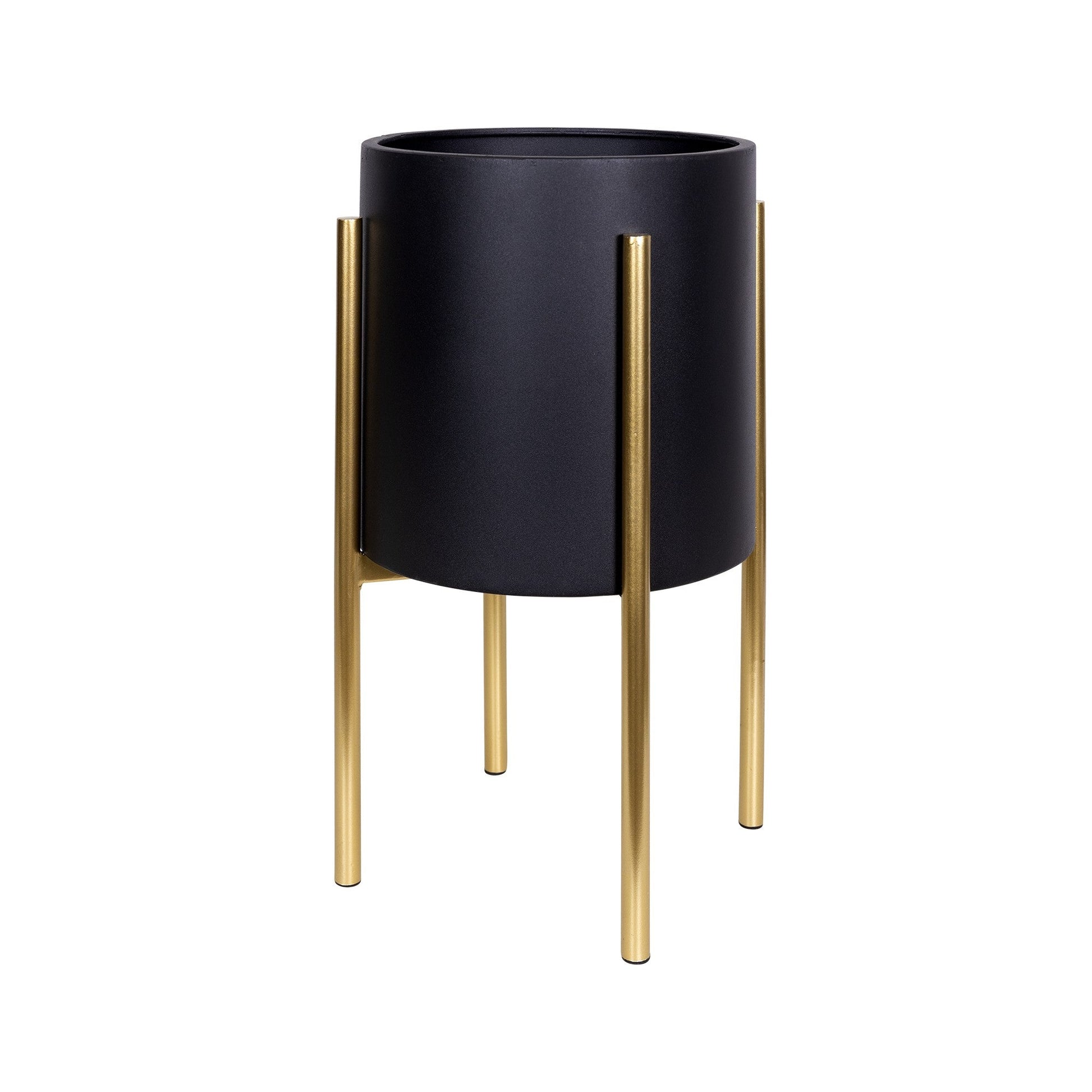 HomeRoots 20" Metal Round End Table in Gold And Black Finish