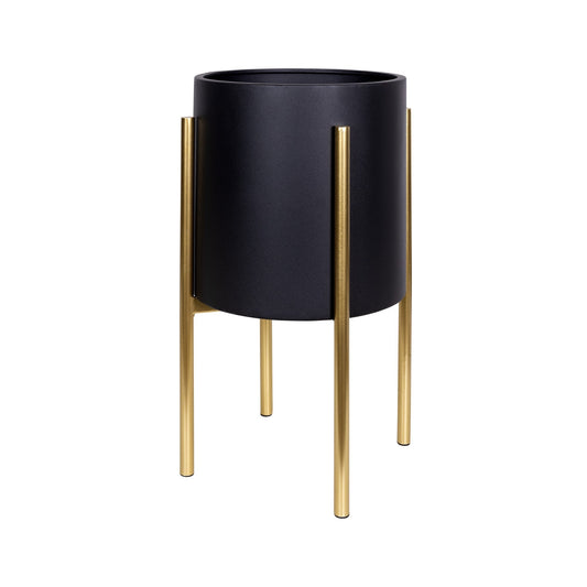 HomeRoots 20" Metal Round End Table in Gold And Black Finish