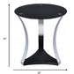 HomeRoots 20" Mirrored Round End Table With Shelf in Silver and Black Finish