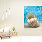 HomeRoots 20" Mod Blue Scroll Coastal Conch 1 Giclee Wrap Canvas Wall Art