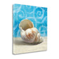 HomeRoots 20" Mod Blue Scroll Coastal Conch 1 Giclee Wrap Canvas Wall Art