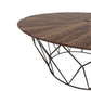 HomeRoots 20" Mod Geo Wedges Brown and Black Wood and Iron End Table