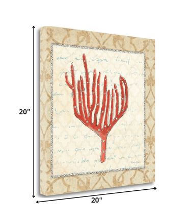 HomeRoots 20" Orange Underwater Coral 1 Giclee Wrap Canvas Wall Art