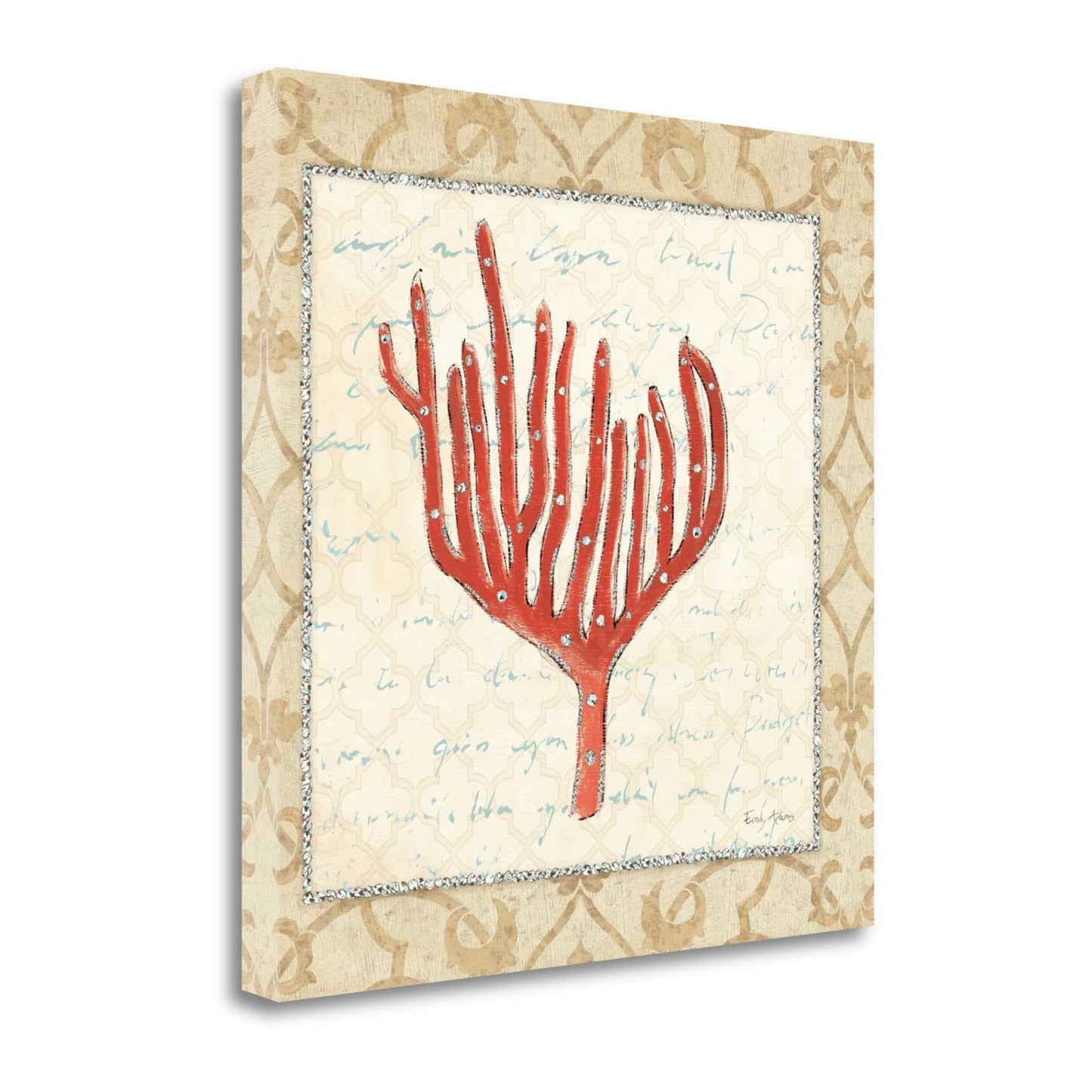 HomeRoots 20" Orange Underwater Coral 1 Giclee Wrap Canvas Wall Art