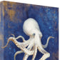 HomeRoots 20" Rustic Deep Blue and Gold Octopus Giclee Wrap Canvas Wall Art