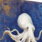 HomeRoots 20" Rustic Deep Blue and Gold Octopus Giclee Wrap Canvas Wall Art