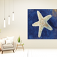 HomeRoots 20" Rustic Deep Blue and Gold Starfish Giclee Wrap Canvas Wall Art