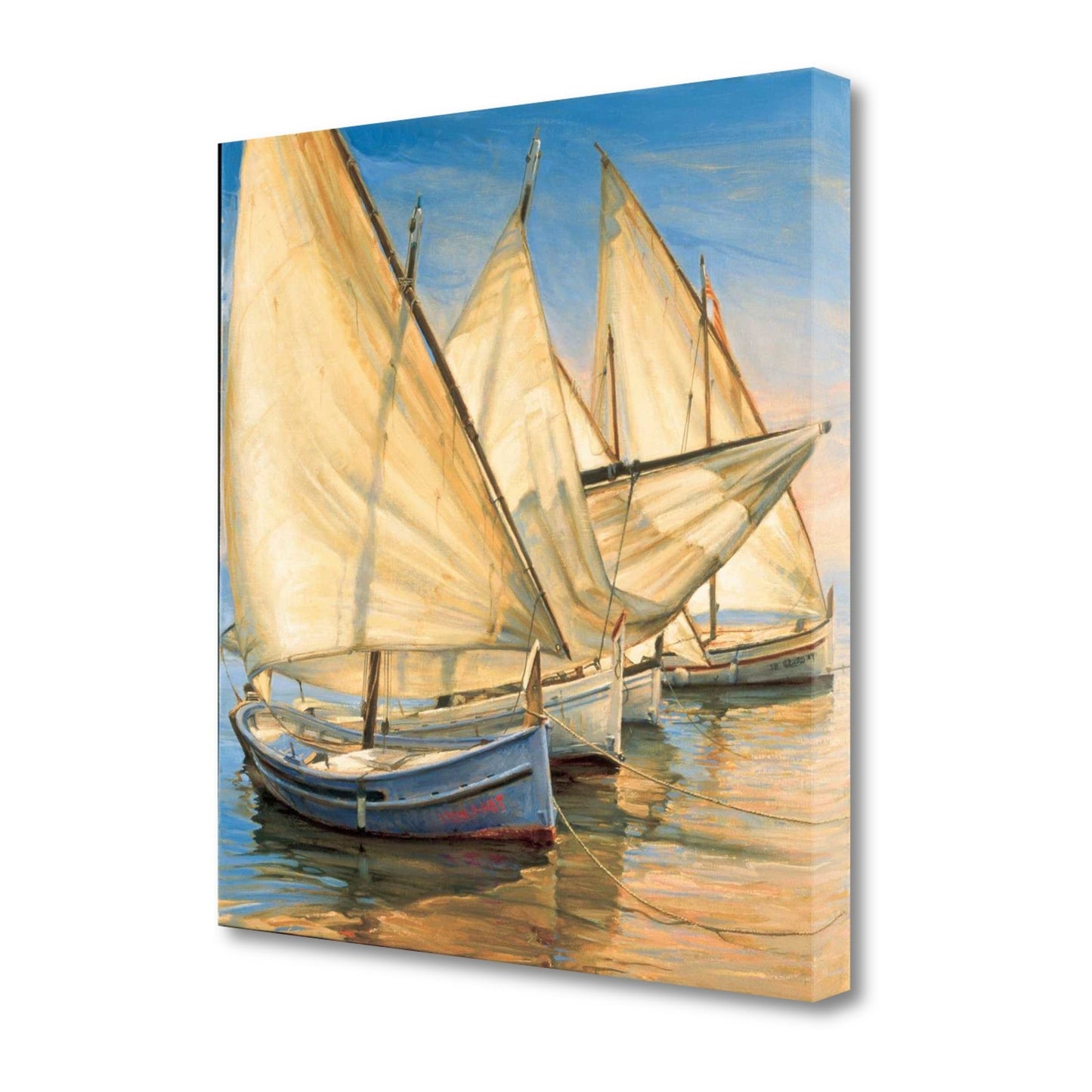 HomeRoots 20" Series of Boats with Lateen Sails Giclee Wrap Canvas Wall Art