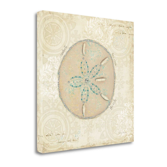 HomeRoots 20" Soft Vintage Beach Treasures Journal Giclee Print on Gallery Wrap Canvas Wall Art