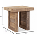 HomeRoots 20" Solid Wood Butcher Block Style End or Side Table in Brown Finish