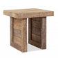 HomeRoots 20" Solid Wood Butcher Block Style End or Side Table in Brown Finish