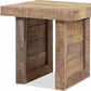 HomeRoots 20" Solid Wood Butcher Block Style End or Side Table in Brown Finish