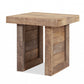 HomeRoots 20" Solid Wood Butcher Block Style End or Side Table in Brown Finish