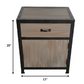 HomeRoots 20" Solid Wood End Table With Drawer in Brown Finish