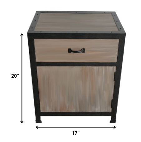 HomeRoots 20" Solid Wood End Table With Drawer in Brown Finish